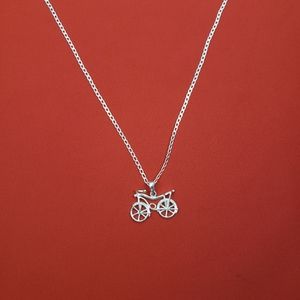 925 sterling silver bicycle‎ charm and 925 sterling silver chain